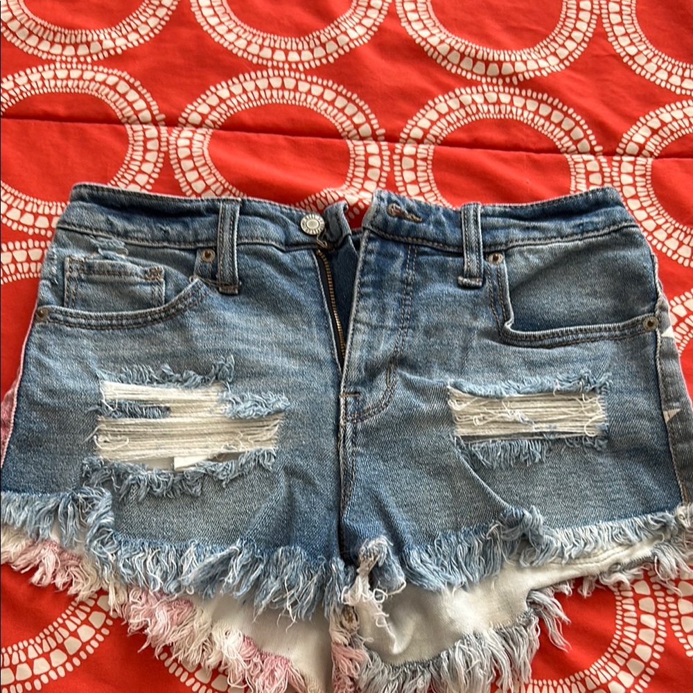 Stylish Blue Denim Distressed Shorts
